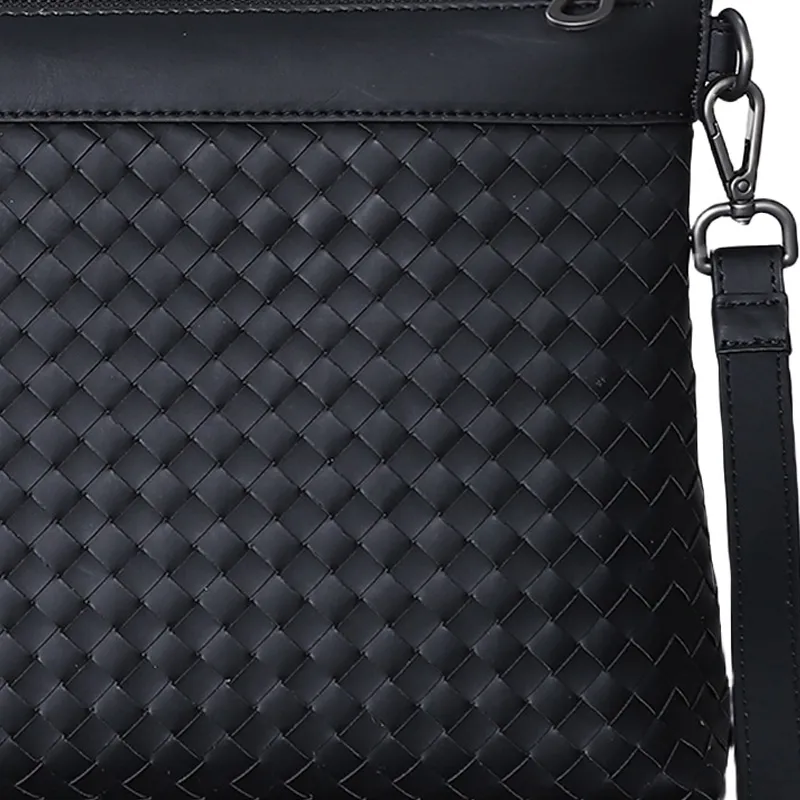 DOSRFINI Cow Leather Handheld Bag Clutch Men's Black-4
