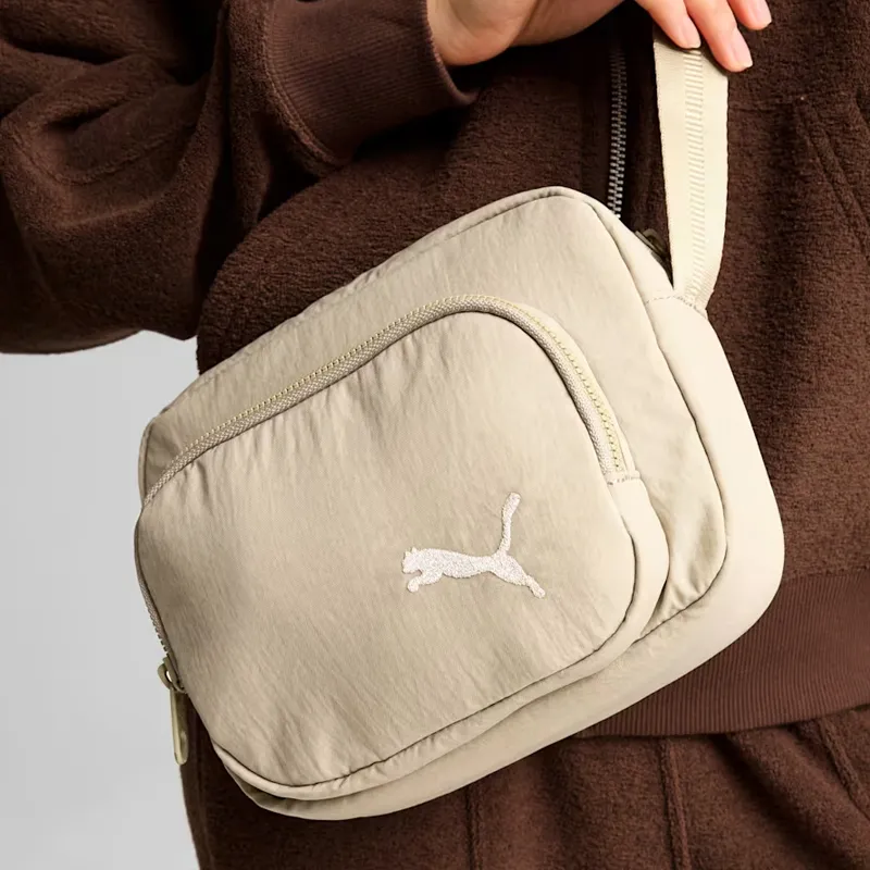 PUMA Polyamide Blended With Polyester Shoulder Bag, Crossbody Bag Unisex Beige-4