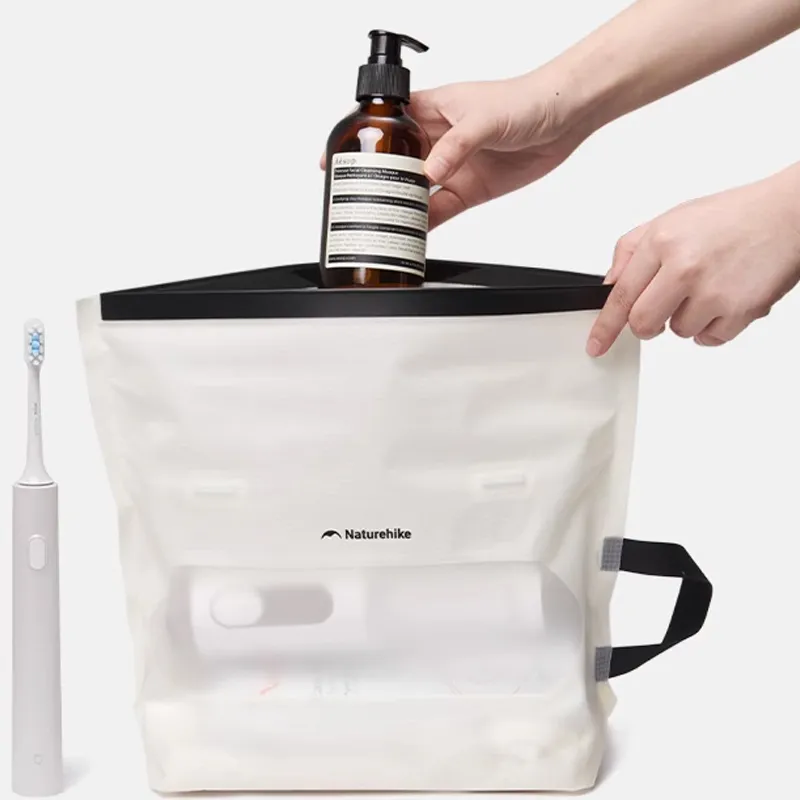 NATUREHIKE Polyamide Makeup Bag Unisex Moonlit White/Graphite Black-2