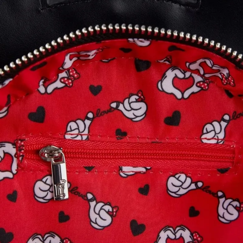 Loungefly Faux Leather Crossbody Bag Women's Disney Mickey Mouse Red Polka Dot-4