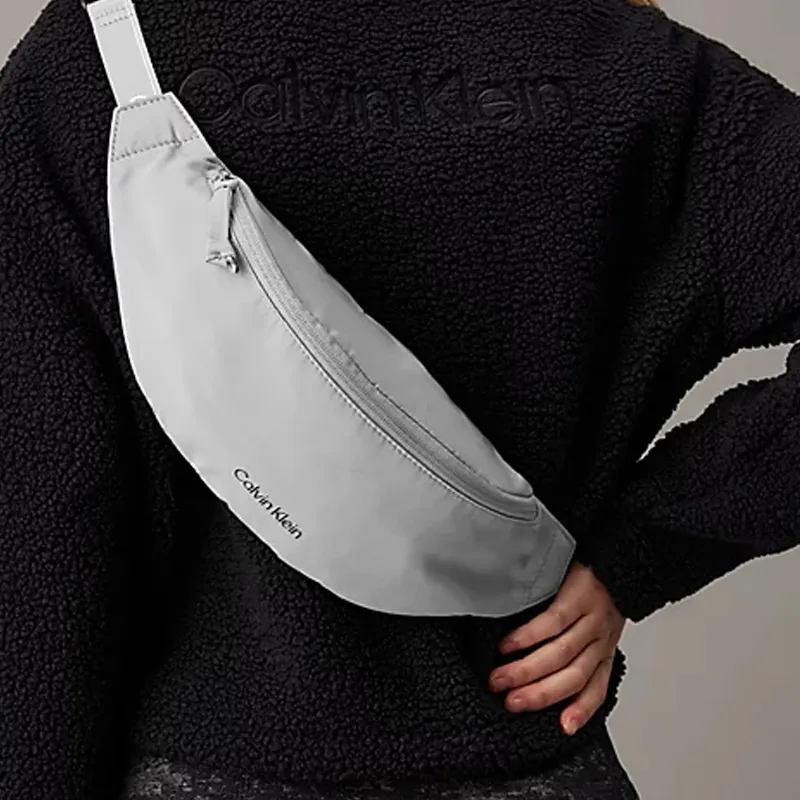 CALVIN KLEIN Recycled Polyester Fanny Pack Unisex Slate Gray-4