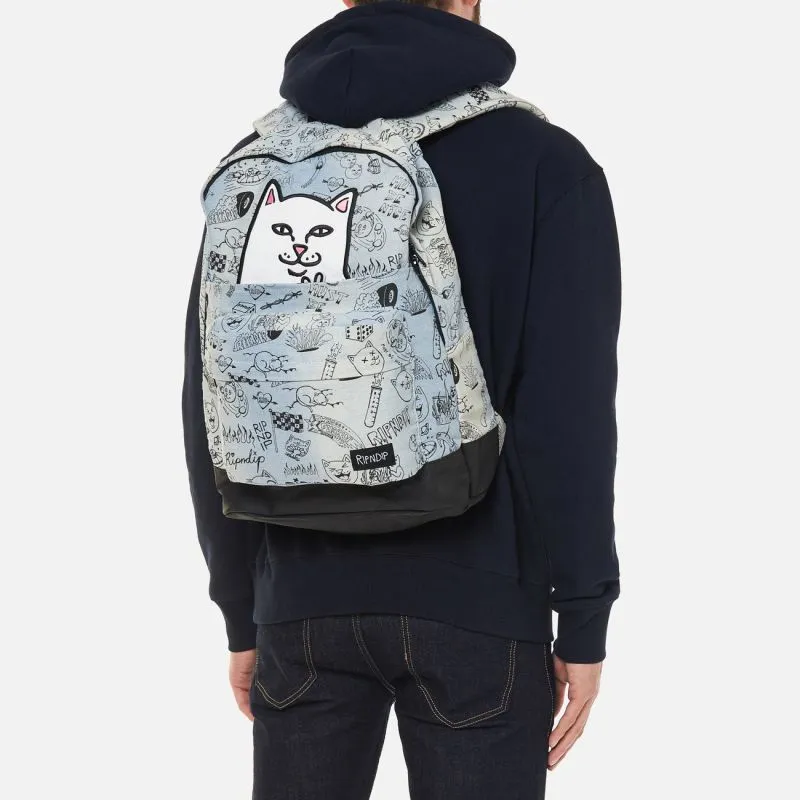 RIPNDIP Fabric Backpack Unisex Light Blue-4