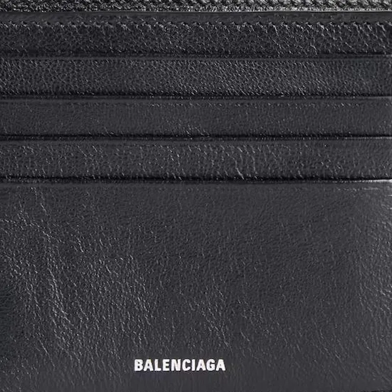 Balenciaga Cow Leather Wallet Men's Black-3