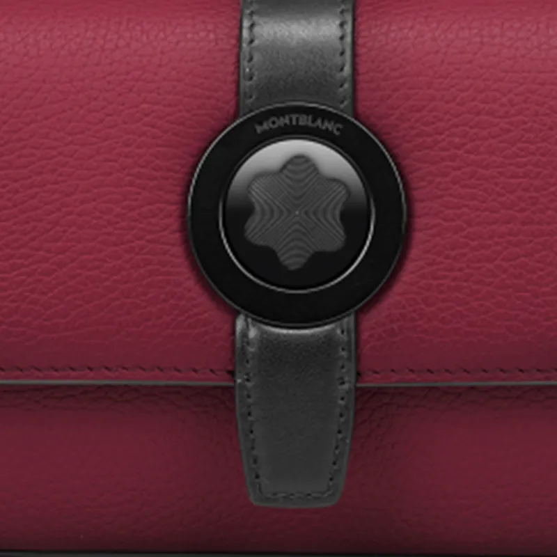 MONTBLANC Meisterstuck Grain Leather Handheld Crossbody Bag Men's Burgundy Red-3