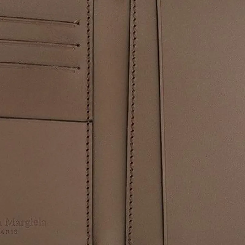 Maison Margiela Grain Leather Card Holder Men's Taupe-4