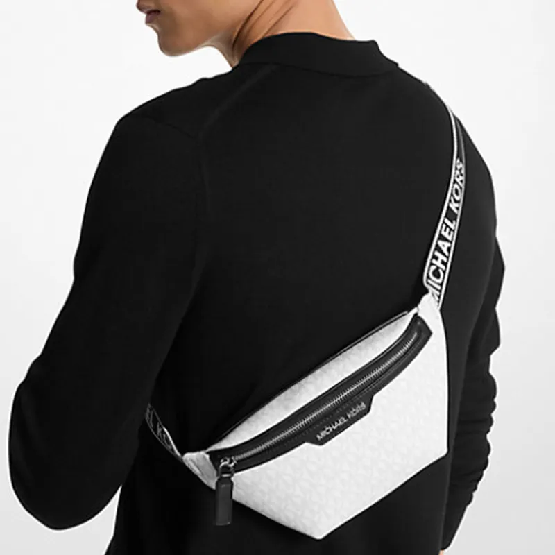 MICHAEL KORS COOPER Canvas Fanny Pack Mini Men's Bright White-4