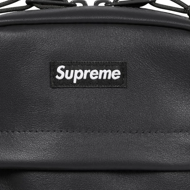 Supreme Cow Leather Crossbody Bag Shoulder Bag Unisex Black-4
