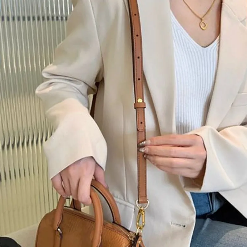 Jingxi Imported Microfiber Crossbody Abrasion Resistant Buckle Accessories Bag, Accessory Bag Strap Women's Brown-4