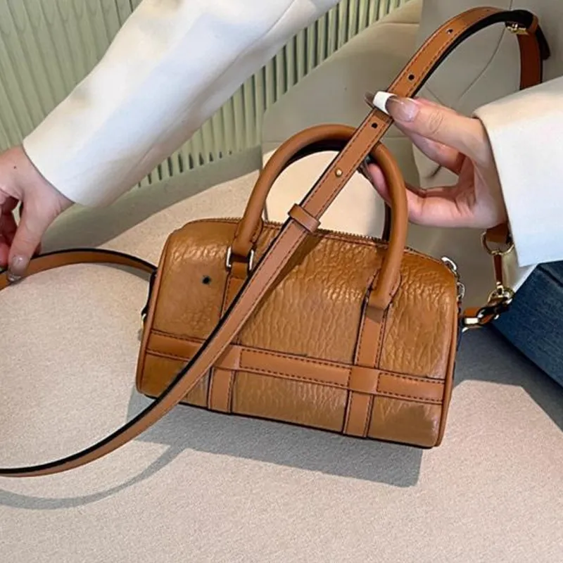 Jingxi Imported Microfiber Crossbody Abrasion Resistant Buckle Accessories Bag, Accessory Bag Strap Women's Brown-5