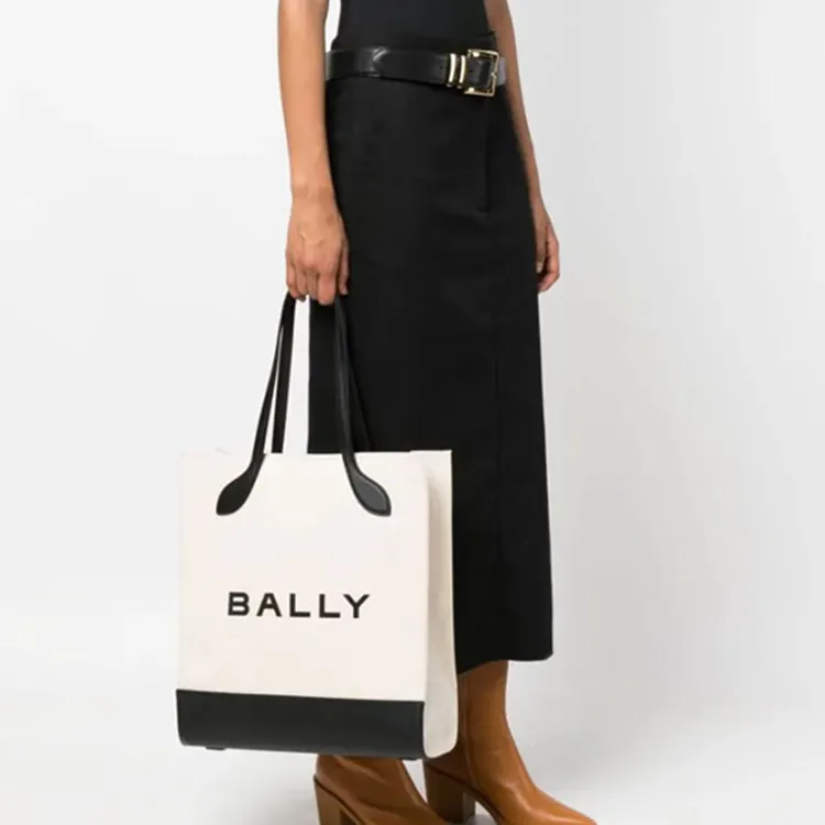 BALLY Logo Print Tote Bag-3