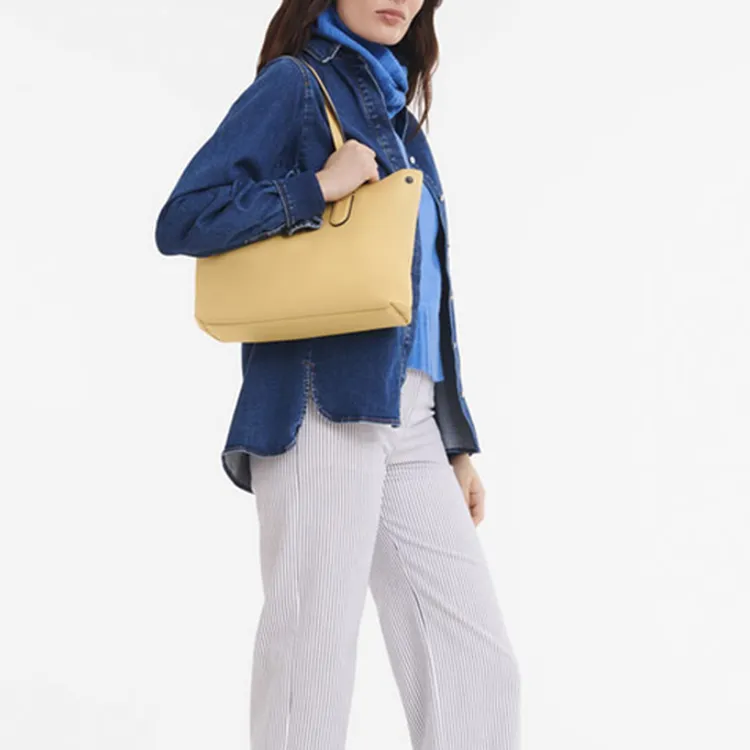 LONGCHAMP Roseau Essential Leather Tote Bag Shopping Bag Handbag Shoulder Bag Women's Wheat-4