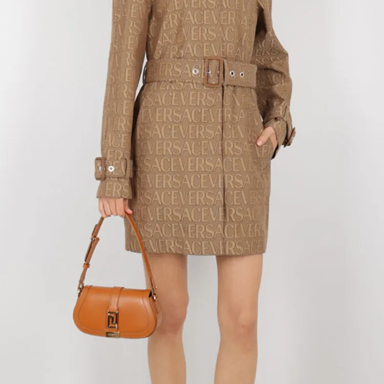FANSIZHE Greca Goddess Cow Leather Crossbody Bag Shoulder Bag Women's Caramel Brown-4