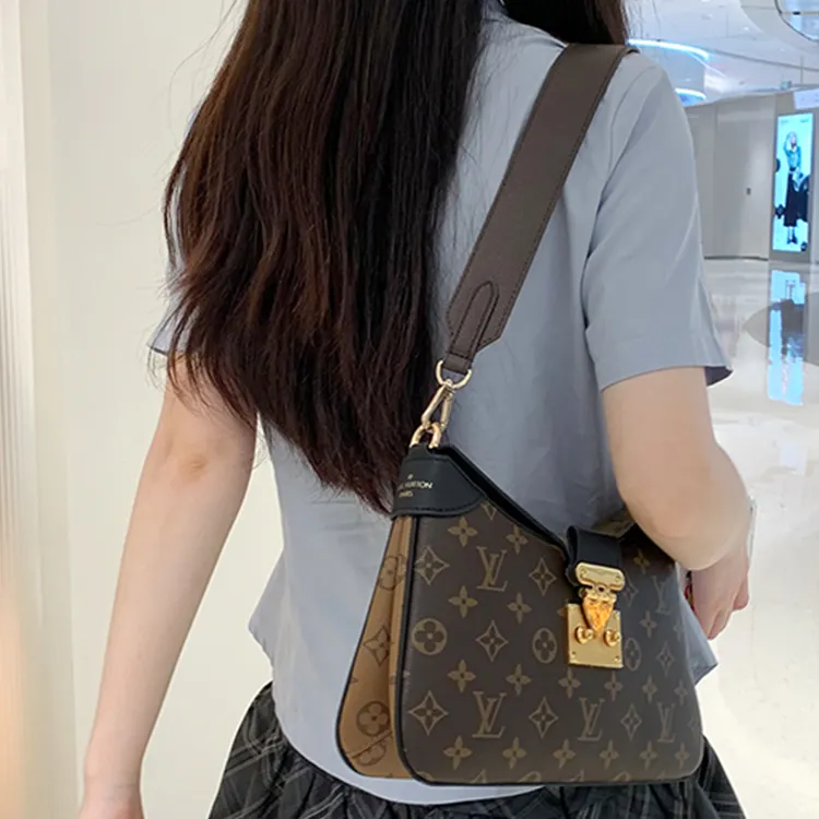 Lan Bao Fan Cow Leather Shoulder Straps Women's Brown-2