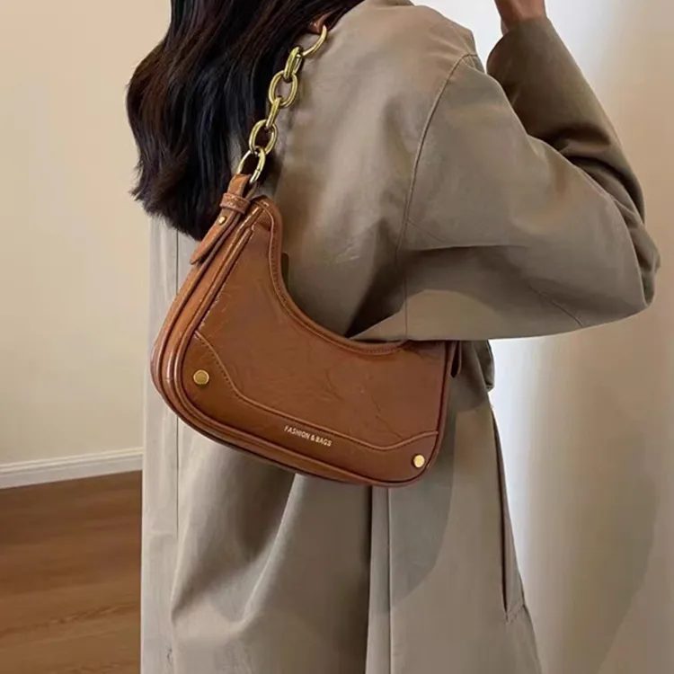 PINK·LAND PU Shoulder Bag Women's Black/Burgundy/Brown/Coffee-9