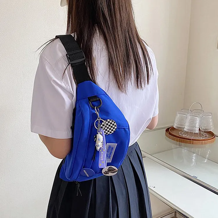 KAKAXI Nylon Sling Bag Shoulder Bag Crossbody Bag Fanny Pack Unisex White/Blue/Black-7