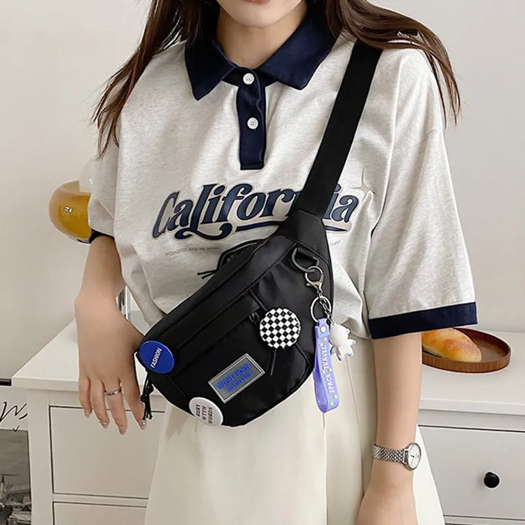 KAKAXI Nylon Sling Bag Shoulder Bag Crossbody Bag Fanny Pack Unisex White/Blue/Black-11