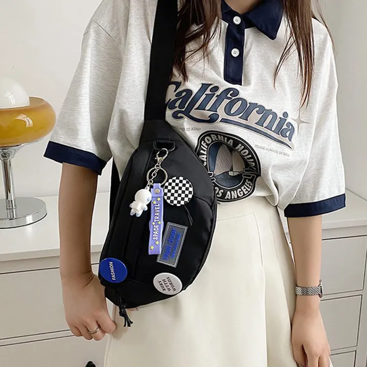 KAKAXI Nylon Sling Bag Shoulder Bag Crossbody Bag Fanny Pack Unisex White/Blue/Black-13