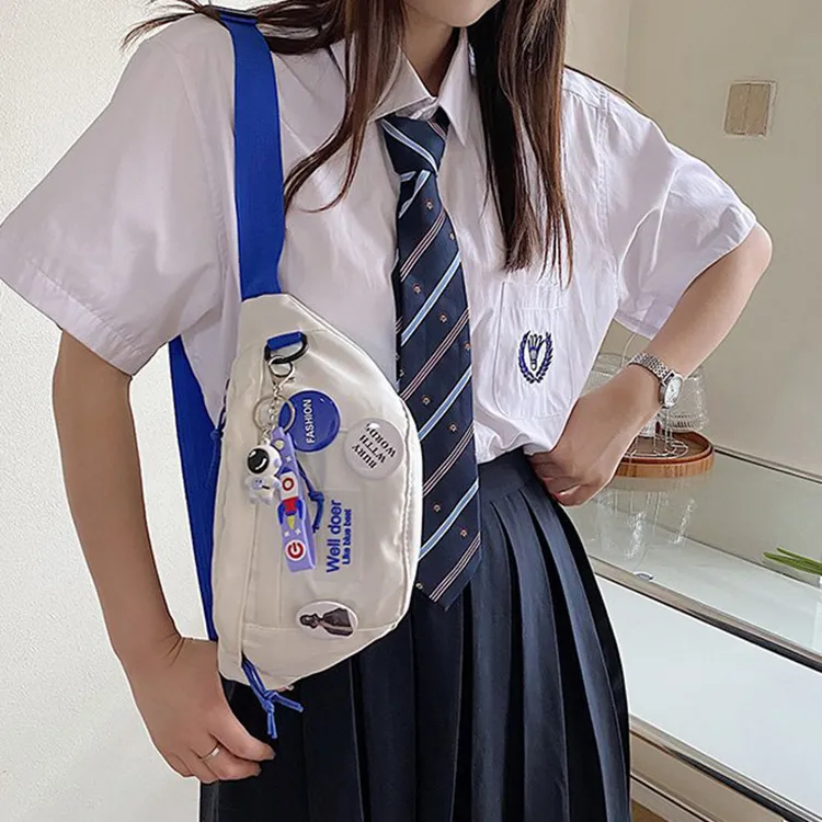 KAKAXI Nylon Sling Bag Shoulder Bag Crossbody Bag Fanny Pack Unisex White/Blue/Black-2