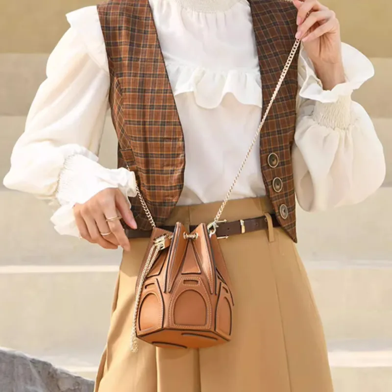 Why Artificial Leather Shoulder Bag Small Size Women's Caramel/Autumn Pear Yellow-8