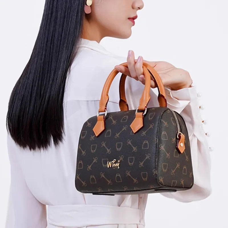Why Artificial Leather Shoulder Bag, Crossbody Bag, Handbag Medium Size Women's Coffee/Milk Tea/Milk White/Blue-7