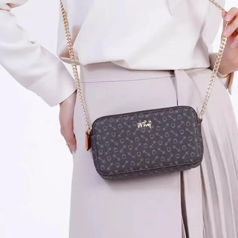 Why PVC Chain Bag, Crossbody Bag, Shoulder Bag Mini Women's Milk White/Pink/Coffee-21