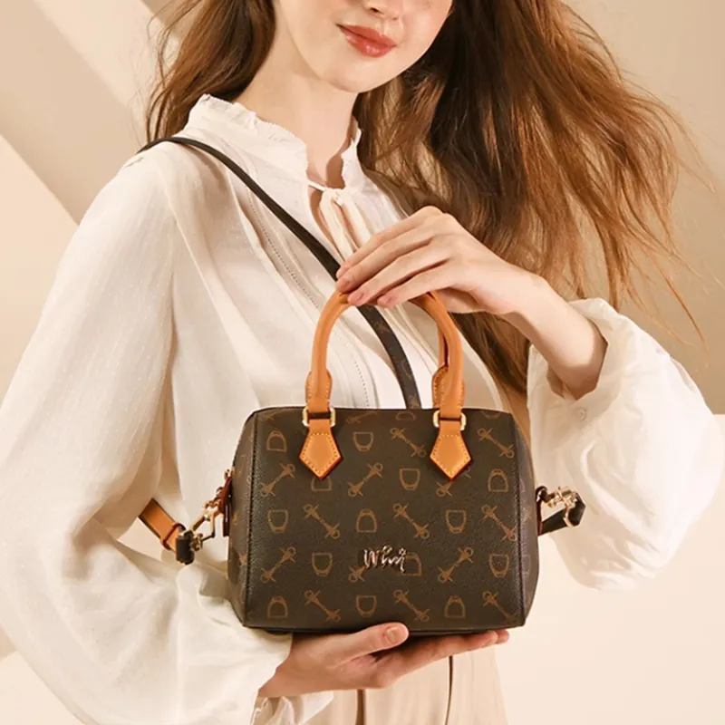 Why Artificial Leather Shoulder Bag, Crossbody Bag, Handbag Medium Size Women's Coffee/Milk Tea/Milk White/Blue-10
