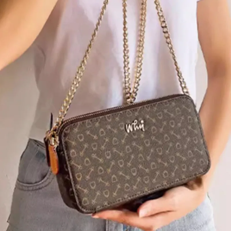 Why PVC Chain Bag, Crossbody Bag, Shoulder Bag Mini Women's Milk White/Pink/Coffee-22