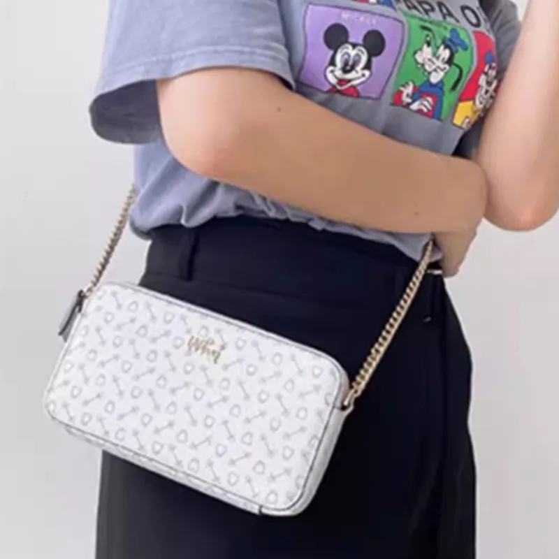Why PVC Chain Bag, Crossbody Bag, Shoulder Bag Mini Women's Milk White/Pink/Coffee-5