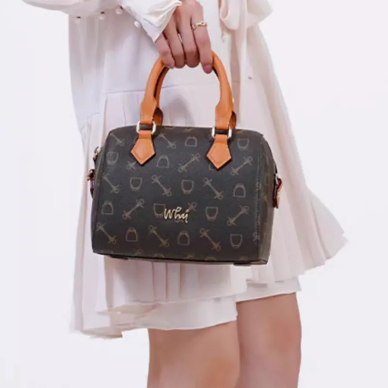 Why Artificial Leather Shoulder Bag, Crossbody Bag, Handbag Medium Size Women's Coffee/Milk Tea/Milk White/Blue-8