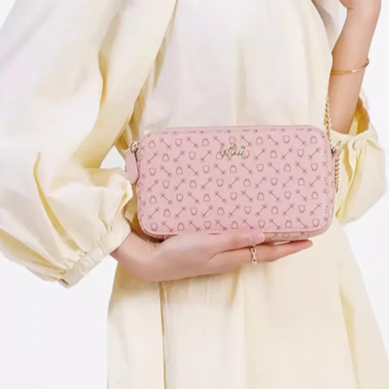 Why PVC Chain Bag, Crossbody Bag, Shoulder Bag Mini Women's Milk White/Pink/Coffee-13