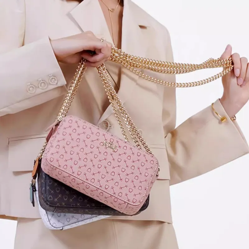Why PVC Chain Bag, Crossbody Bag, Shoulder Bag Mini Women's Milk White/Pink/Coffee-12