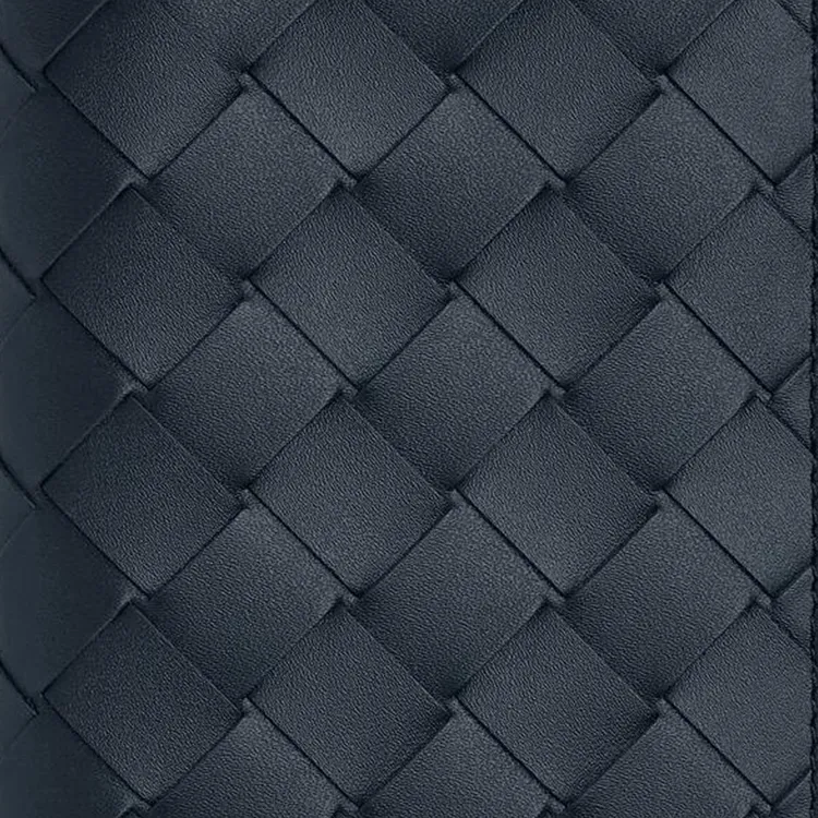 Bottega Veneta Intrecciato Cow Leather Passport Holder Regular Men's Dark Shadow Gray With Olive Oil-3