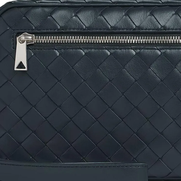 Bottega Veneta Intrecciato Cow Leather Clutch Men's Dark Shadow Gray-4