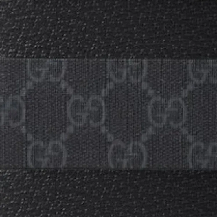 GUCCI Leather Card Holder Trumpets Unisex Black-5