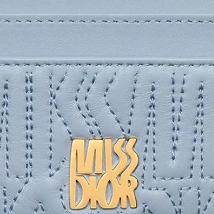 DIOR Miss Dior Lambskin Card Holder Women's Sky Blue-2