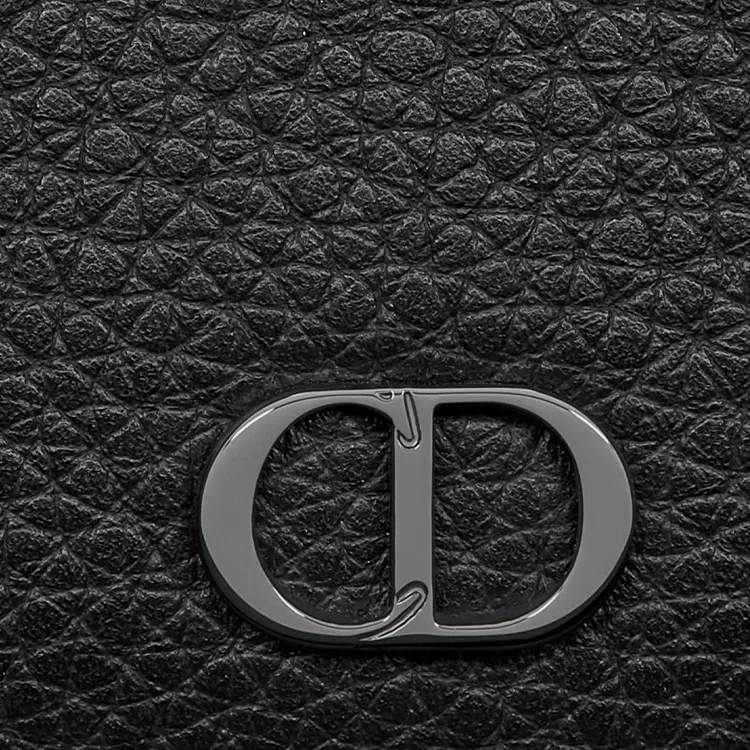DIOR Grained Calfskin Coin Purse Regular Men's Black-4