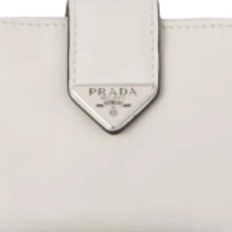 PRADA Leather Card Holder Men's White-2