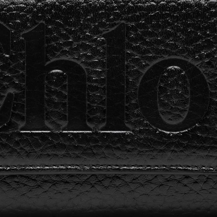 Chloe Leather Wallet Women's Black-3