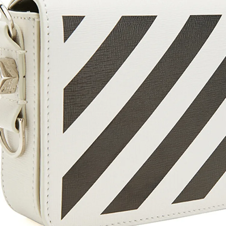 OFF WHITE Diag Polyurethane Shoulder Bag Crossbody Bag Small Size Women's White-3