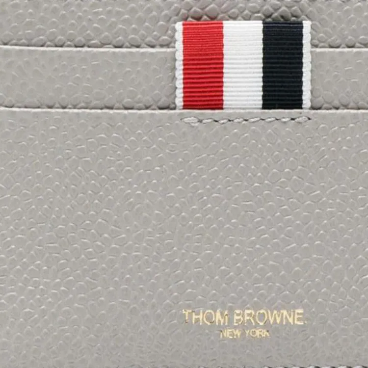 THOM BROWNE· Calfskin Card Clip Card Holder Men's Light Gray-4
