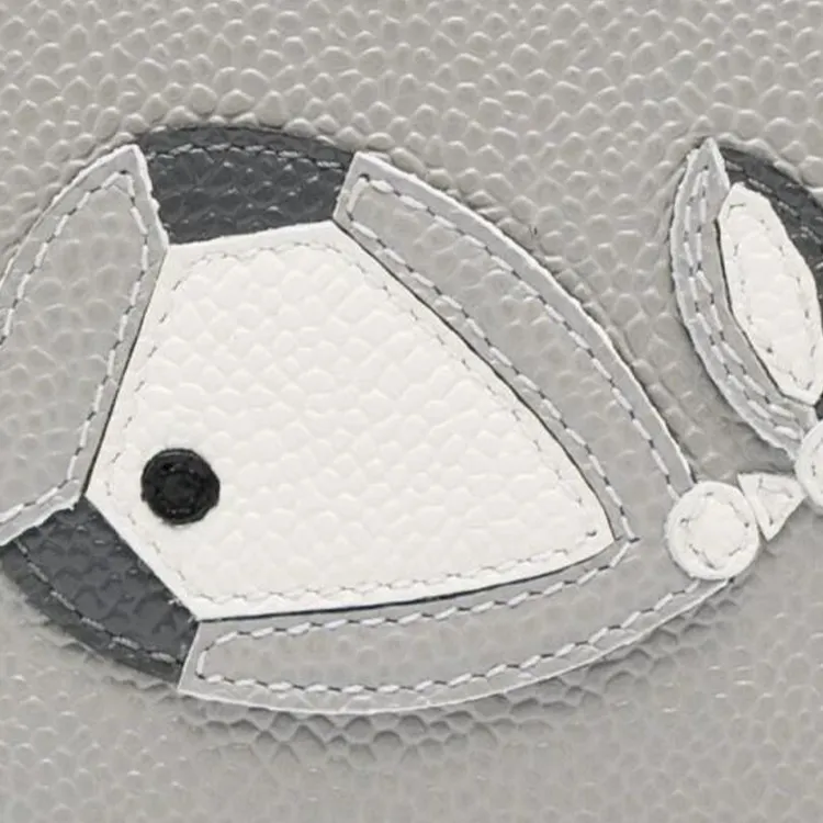 THOM BROWNE· Calfskin Card Clip Card Holder Men's Light Gray-3