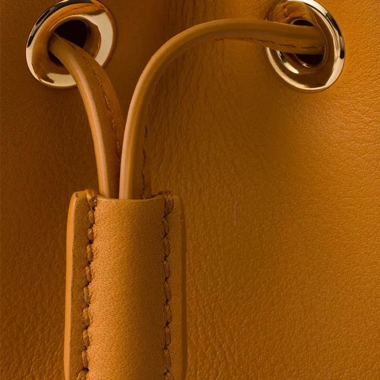 PRADA Leather Bucket Bag, Shoulder Bag, Crossbody Bag, Handbag Mini Women's Amber-4