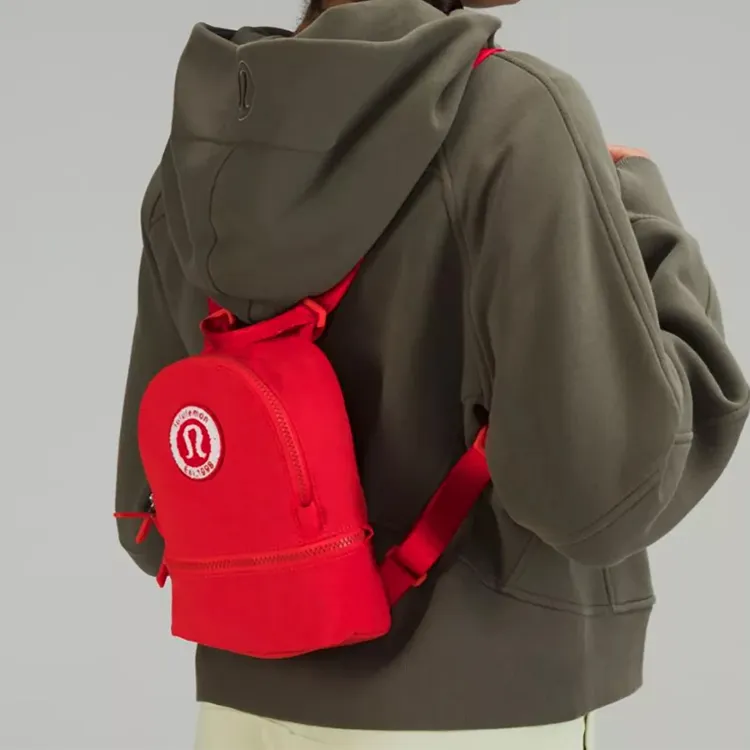Lululemon Nylon Fabric Backpack Unisex Love Red-5