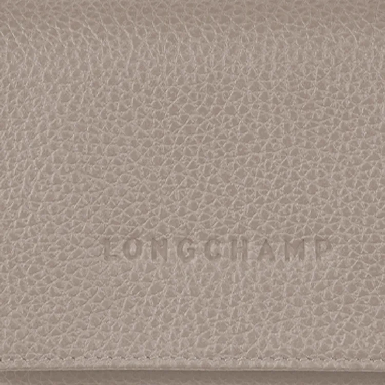 LONGCHAMP Le Foulonné Cow Leather Coin Purse Women's Gray-2