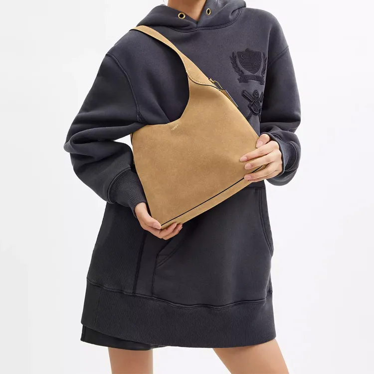 COACH Brooklyn Suede Tote Bag, Shopping Bag, Shoulder Bag Tubas Women's Sand-5