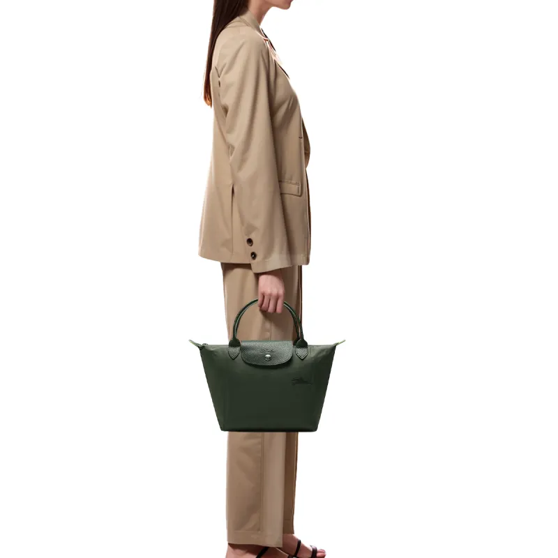 LONGCHAMP Le Pliage Green Canvas Dumpling Bag, Canvas Bag, Handbag Small Size Women's Forest Green-13