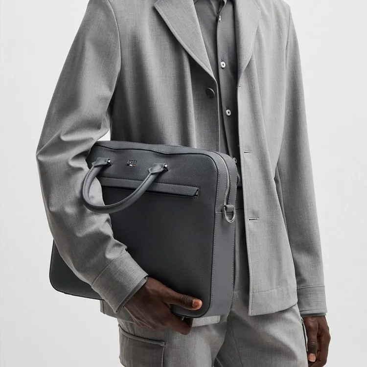 HUGO BOSS Artificial Leather Shoulder Bag, Crossbody Bag, Handbag, Briefcase Men's Dark Gray-4