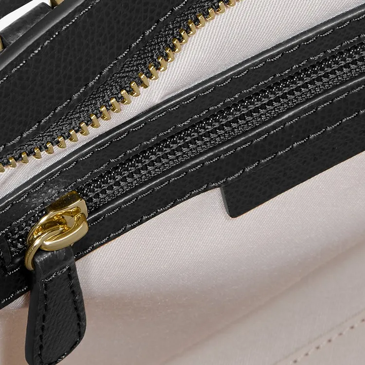 MICHAEL KORS TARYN Cotton Shoulder Bag, Crossbody Bag, Handbag Small Size Women's Black-3