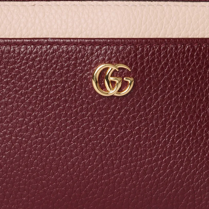 GUCCI GG Marmont Leather Card Holder Women's Red Pink-5