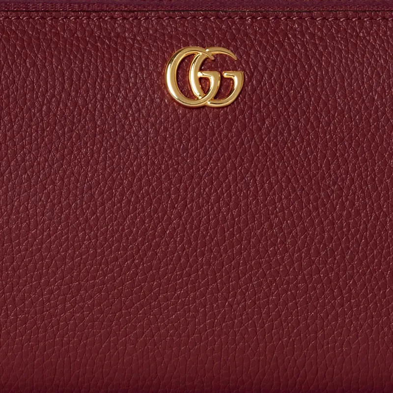 GUCCI Leather Wallet Women's Red-4